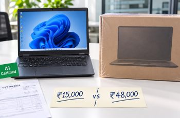 Refurbished vs new laptop side by side with price comparison — CNC West Patel Nagar Delhi