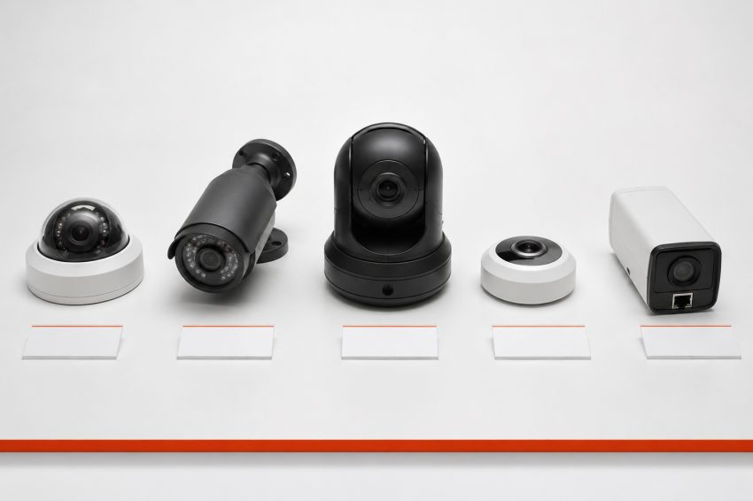 Types of CCTV cameras for Delhi office — dome, bullet, PTZ, fisheye explained by CNC West Patel Nagar
