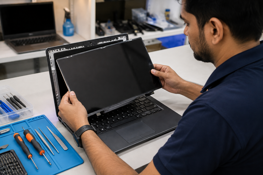 Laptop screen replacement at CNC service centre, West Patel Nagar, New Delhi