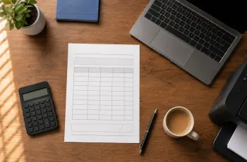 IT AMC pricing document and calculator on a Delhi office desk