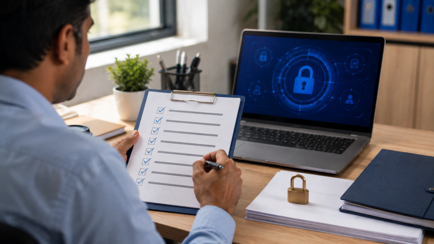 Data protection compliance checklist review in an Indian small business office