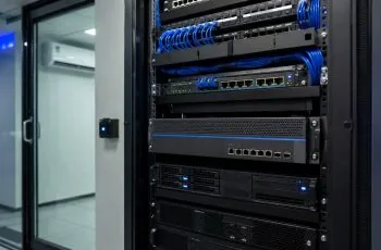 modern Delhi office server rack with firewall appliance