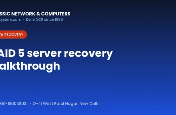 RAID 5 server data recovery walkthrough at CNC data recovery lab, West Patel Nagar Delhi