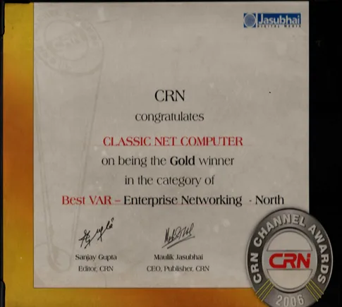 CRN Gold VAR — CNC Award
