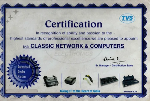 TVS Certification Award — CNC Award