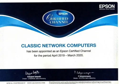 Epson Channel Partner — CNC Certificate