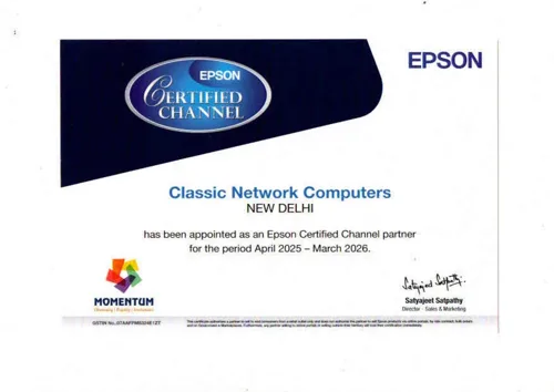 Epson Channel Partner — CNC Certificate